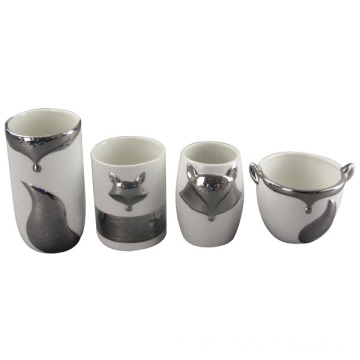Various Styles of Fox Shape Electroplate Ceramic Jar